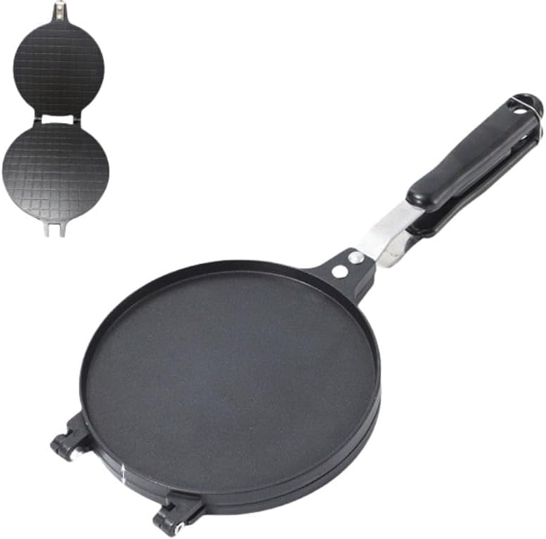 Eculcki プレス パンケーキメーカー パンケーキマシン エッグロール型 オムレツメーカー ベーキングパン クリスプブレッドメーカー トースター スナック 直火 防錆 使いやすくお手入れ簡単 調理パン オムレツパン DIY 調理 業務用 家庭用 (17cm(420g),B)